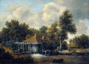 Paisaje del molino arroyo Meindert Hobbema Pinturas al óleo